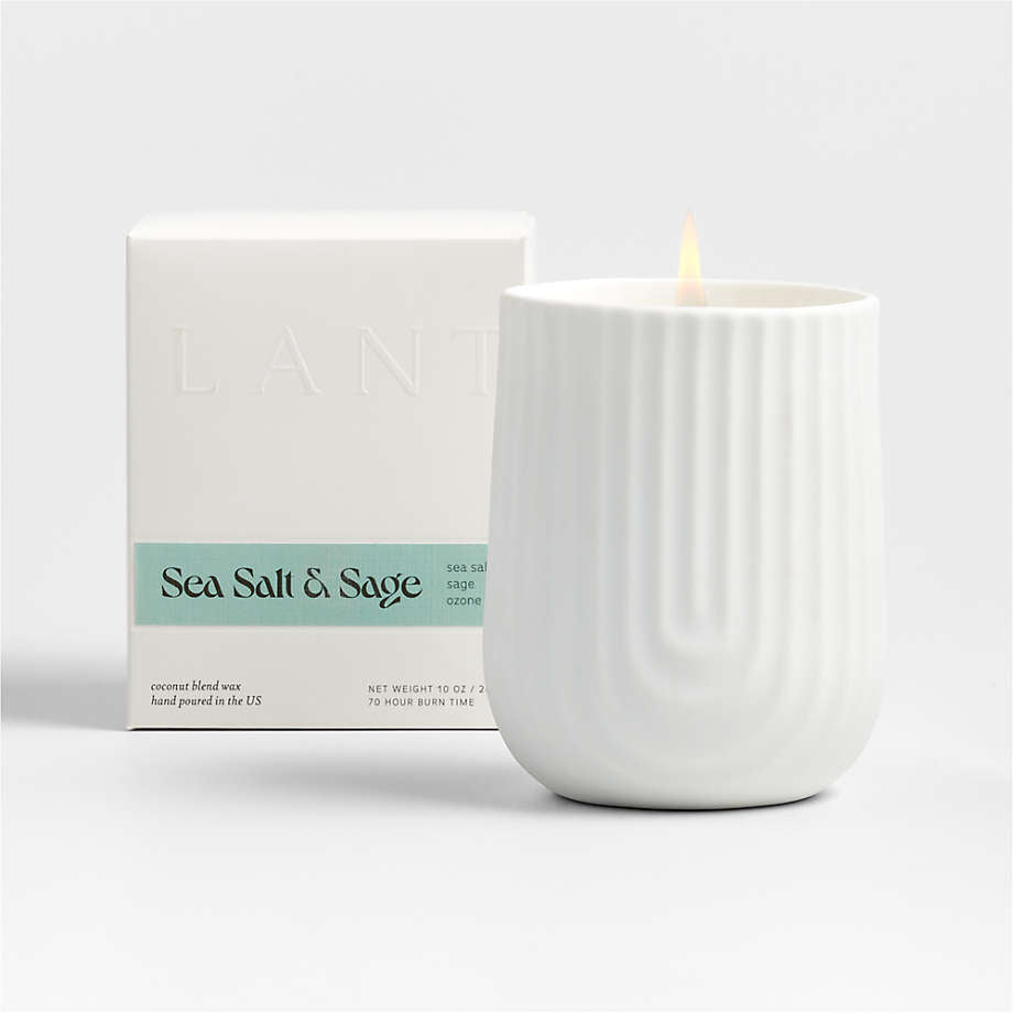 Lanterne Arc Scented Porcelain Candle, Sea Salt & Sage